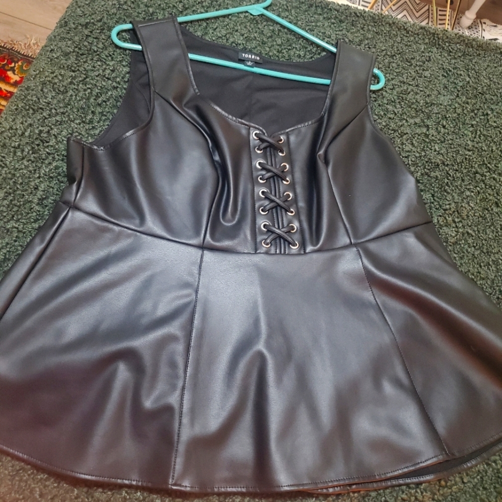 Leather top.